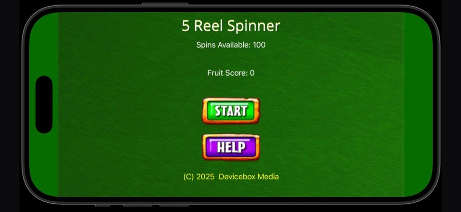 5 Reel Spinner, title screen