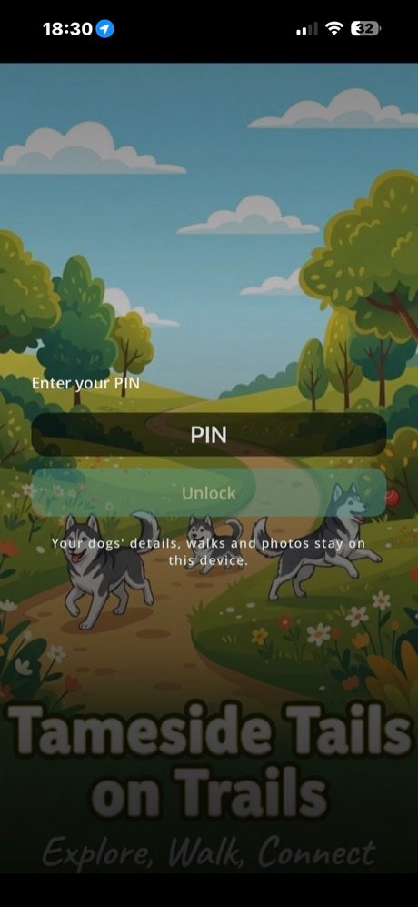 Dog Walker PIN unlock screen